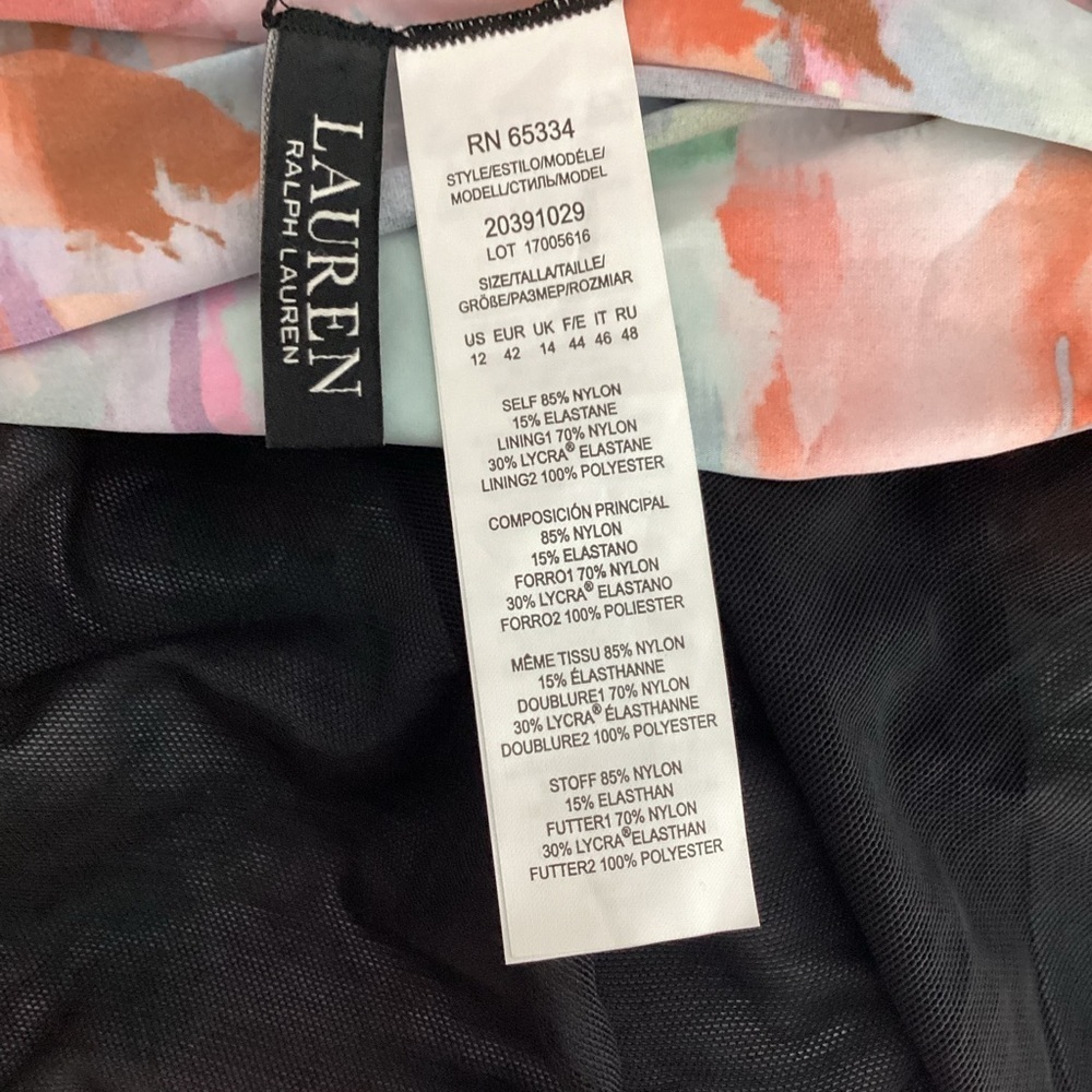 Lauren Ralph Lauren Halter Tankini Top Floral Print Ruched Multicolor 12 - Picture 6 of 6